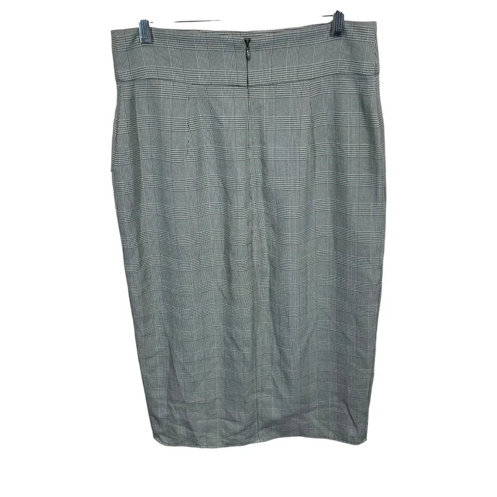 Wayf gingham plaid pencil skirt business casual women’s medium faux wrap